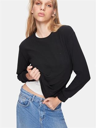 Ltb Lorize Düz Sıfır Yaka Uzun Kollu Basıc Sweatshırt 11258110861193