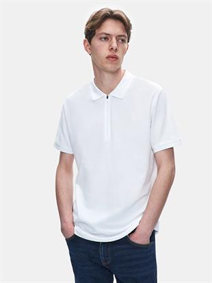 Ltb Lozoko Beyaz Erkek Polo Yaka Kısa Kol Regular T-Shirt 1225841886089100