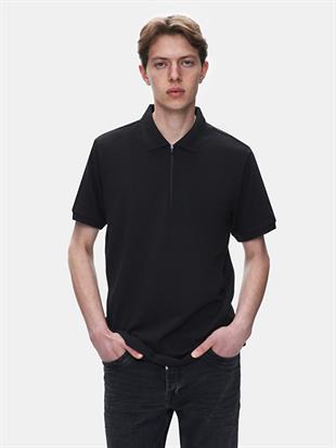 Ltb Lozoko Siyah Erkek Polo Yaka Kısa Kol Regular T-Shirt 1225841886089200