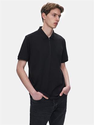 Ltb Lozoko Siyah Erkek Polo Yaka Kısa Kol Regular T-Shirt 1225841886089200