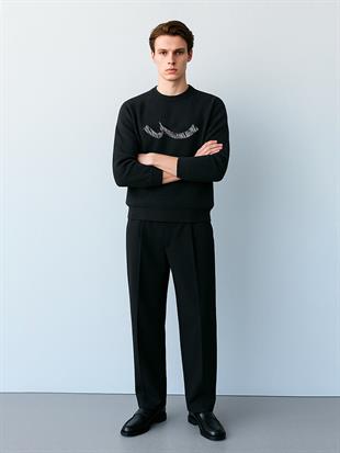 Ltb NIKEWA Sıfır Yaka Uzun Kollu Regular Fit Sweatshırt