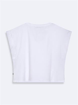 Ltb NOMAKA  Kadın V Yaka Oversize Yıkamalı Kısa Kol  T-shırt 12248001160016