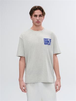 LTB Rodobe Erkek Basic Sırt Baskılı Rahat Kesim Beyaz T-shirt 1225842826089