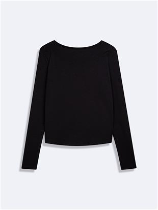 Ltb TADOMO Kadın Oval Yaka Uzun Kollu T-Shirt