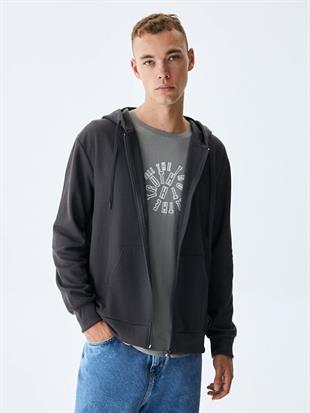 Ltb VINESSA Düz Kapüşonlu Fermuarlı Regular Fit Sweatshırt 11258605060019