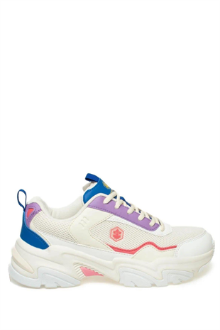 Lumberjack 3W Joanna 3PR Beyaz Lila Kadın Kalın Taban Sneakers Ayakkabı