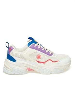 Lumberjack 3W Joanna 3PR Beyaz Lila Kadın Kalın Taban Sneakers Ayakkabı