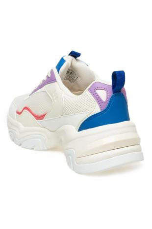 Lumberjack 3W Joanna 3PR Beyaz Lila Kadın Kalın Taban Sneakers Ayakkabı