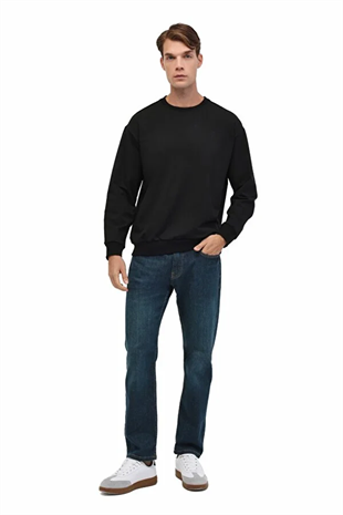 Lumberjack 5W MB SN75 C NECK SW 5PR Siyah Erkek Sweatshırt