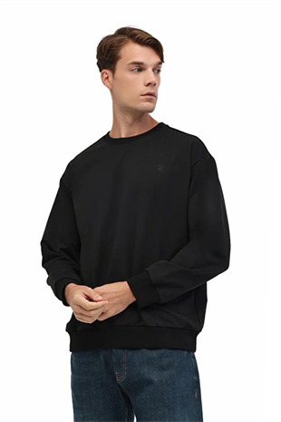 Lumberjack 5W MB SN75 C NECK SW 5PR Siyah Erkek Sweatshırt