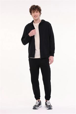 Lumberjack MB SN72 Fz Hod 5fx Siyah Erkek Eşofman Üstü