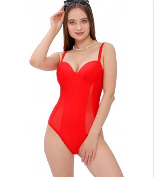 Argisa Dikine Tüllü Modelli Kaplı Mayo