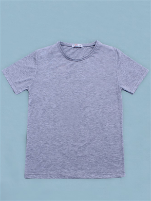 Basic Bisiklet Yaka %100 Pamuk Likralı Düz Unisex Çocuk T-shirt