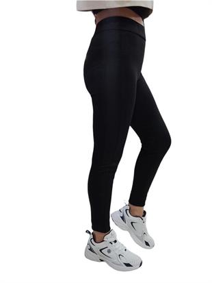 Kadın Siyah Kışlık Toparlayıcı Yanları şeritli  Tayt