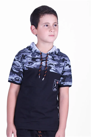 Kamuflaj Desenli T-shirt Erkek Çocuk