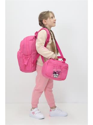 Probag Melody Kuromi 3lü Okul Çanta Sırt Çantası Beslenme Çantası Kalemlik Peluş Oyuncak Hediyeli