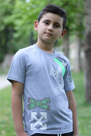 X Baskılı %100 Pamuk Erkek Çocuk T-shirt 9-16 Yaş