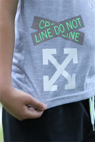 X Baskılı %100 Pamuk Erkek Çocuk T-shirt 9-16 Yaş
