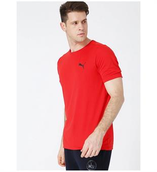 Puma Active Small Logo Tee Erkek Kırmızı Günlük Stil T-Shirt 58672511