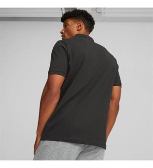 Puma Essential Pique Polo Erkek Siyah Günlük Stil Polo T-Shirt 58667401