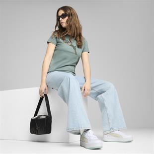 Puma GRAPHICS Floral Yeşil Tişört Kadın 68508130