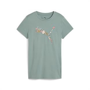 Puma GRAPHICS Floral Yeşil Tişört Kadın 68508130