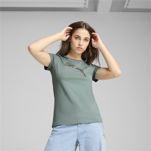 Puma GRAPHICS Floral Yeşil Tişört Kadın 68508130