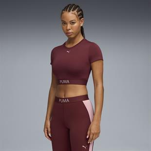 Puma STRONG TEE - SHORT Mor Kadın Crop T-Shirt 52680596
