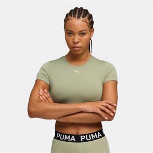 Puma STRONG TEE - SHORT Yeşil Kadın Crop T-Shirt 52680582