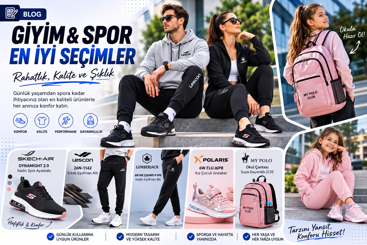 Spor Ayakkabı,Eşofman Altı,Okul Çantası