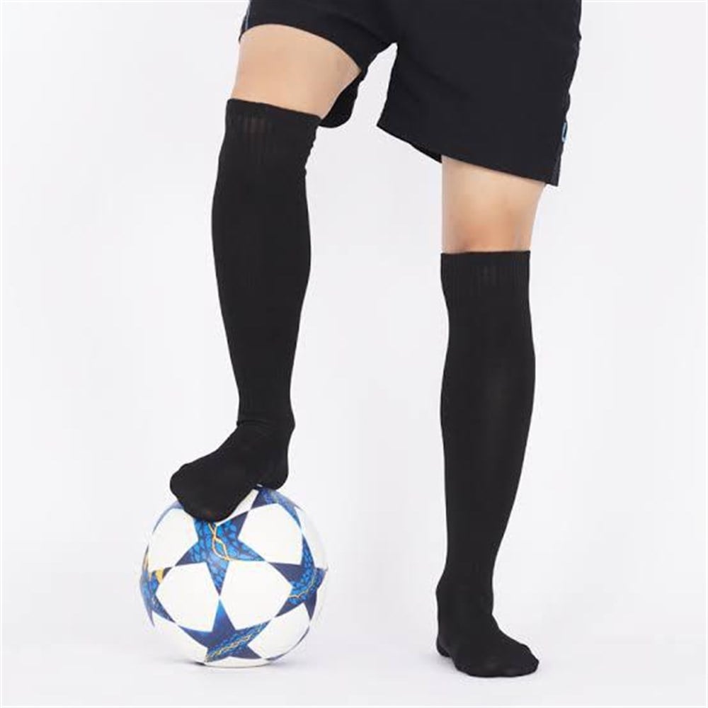 Yarı profesyonel Siyah Futbol Maç Çorabı Futbol Tozluk Futbol Halısaha  Çorabı Konç - Markahit