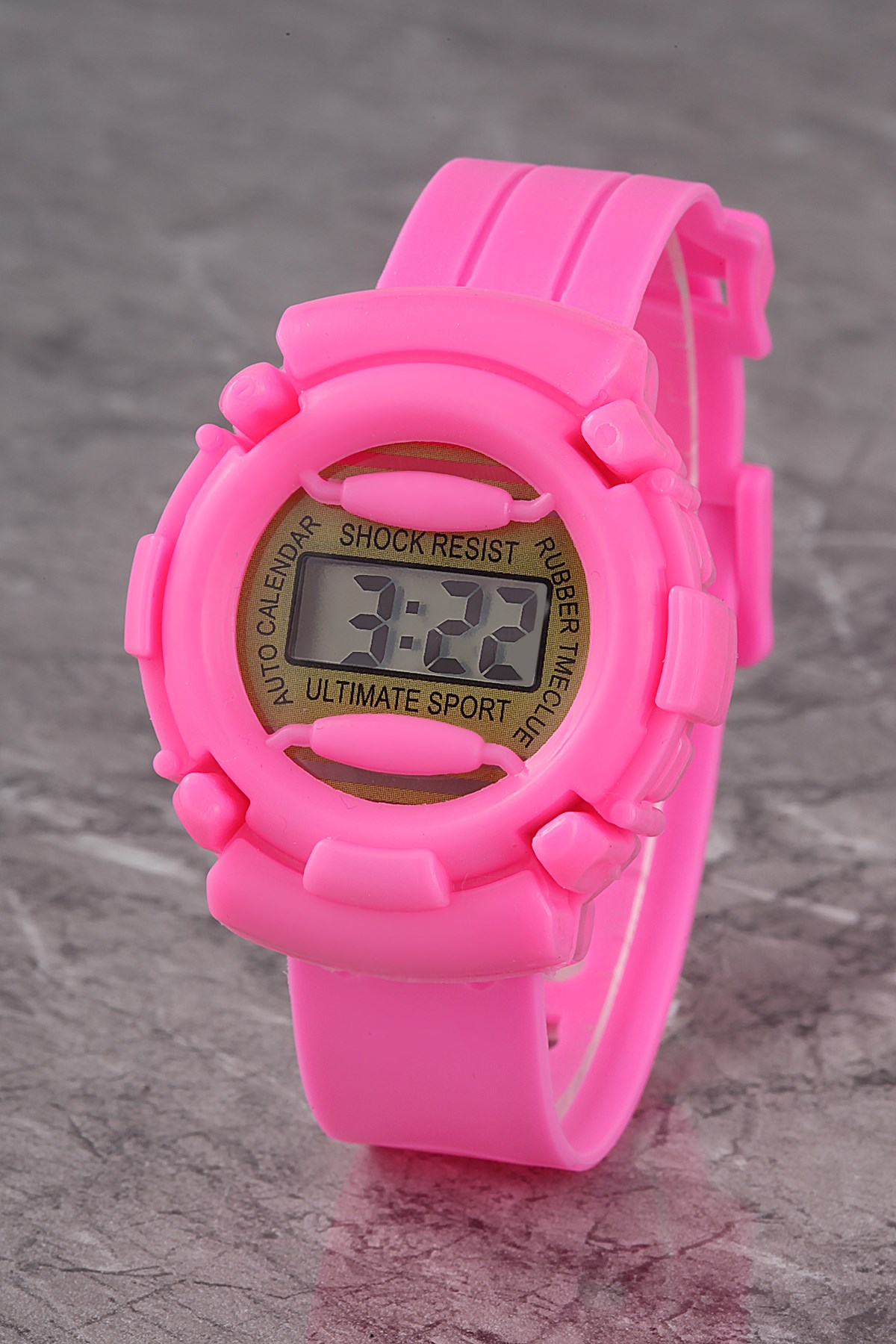 PLCDJT022R04 ÇOCUK PEMBE DİJİTAL KADRAN SİLİKON KORDON KOL SAATİ