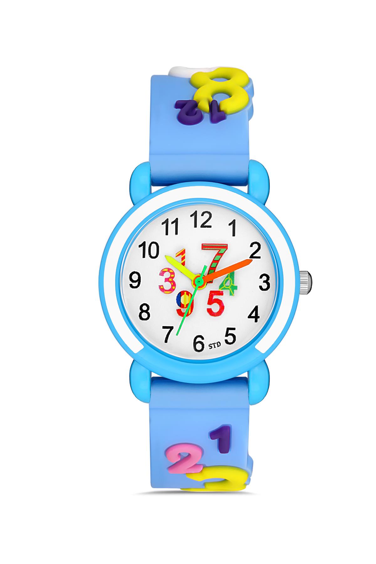 Polo55 Mavi Renkli Figürlü Kordon Analog Çocuk Kol Saati