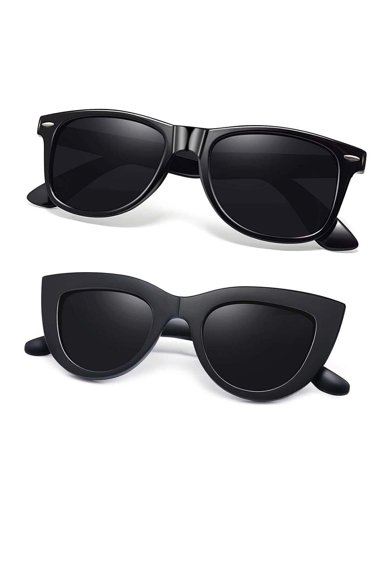 8045set07 Vintage Küçük Cateye Ve Erica Model 2'li Kadın Gözlük Seti