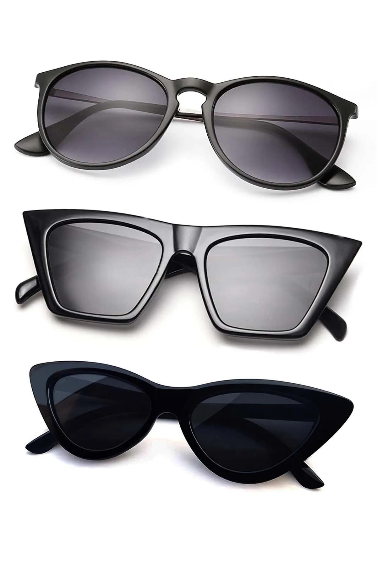 8045set10 Vintage Büyük Cateye-küçük Cateye Model Ve Erica Model 3'lü Kadın Gözlük Seti