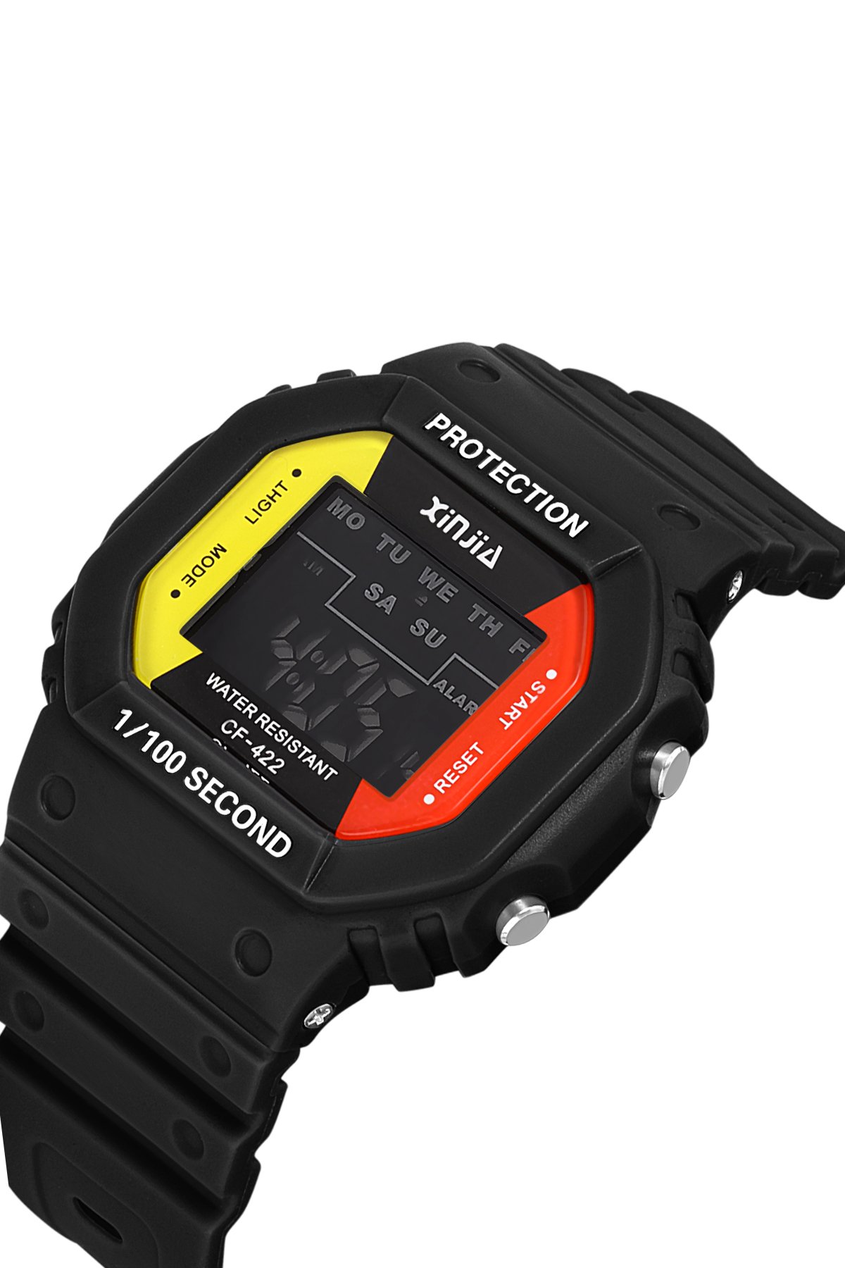 Alarm ve Işık Özellikli Unisex Siyah Dijital Kol Saati PLUDJT001R026