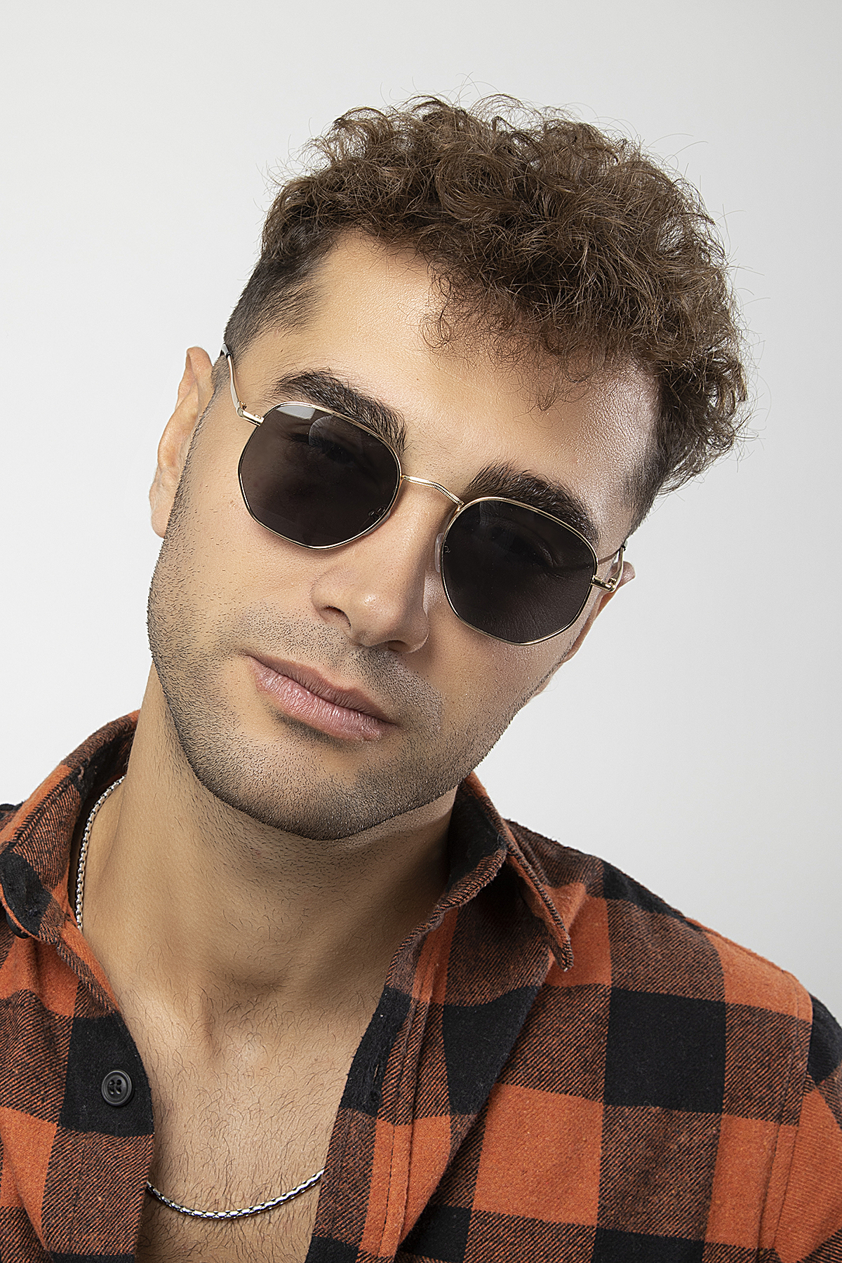 Beşgen Model Metal Çerçeve Erkek Güneş Gözlüğü