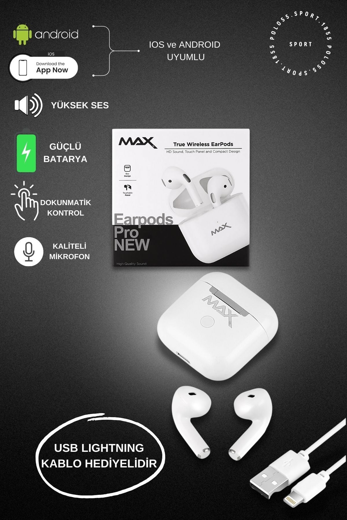 Bluetooth Kulaklık IOS ve Android Uyumlu Kablosuz Kulaklık