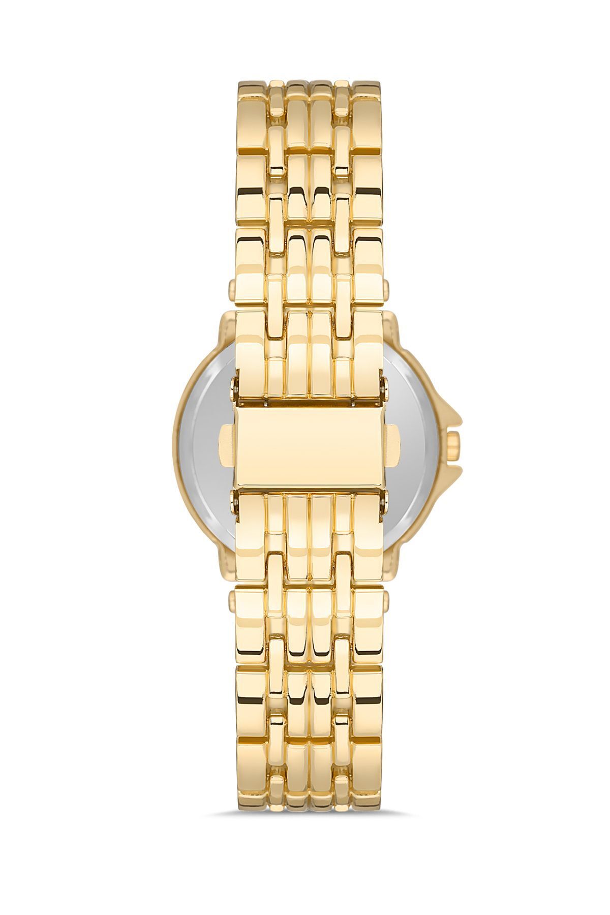 Dekoratif Kadran Taşlı Tasarım Metal Kordon Gold Kadın Kol Saati