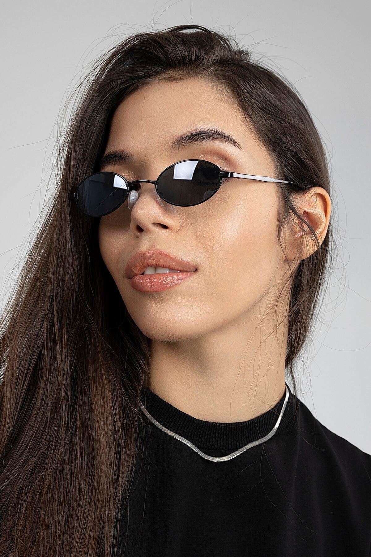 Elips Siyah Kadın Güneş Gözlüğü