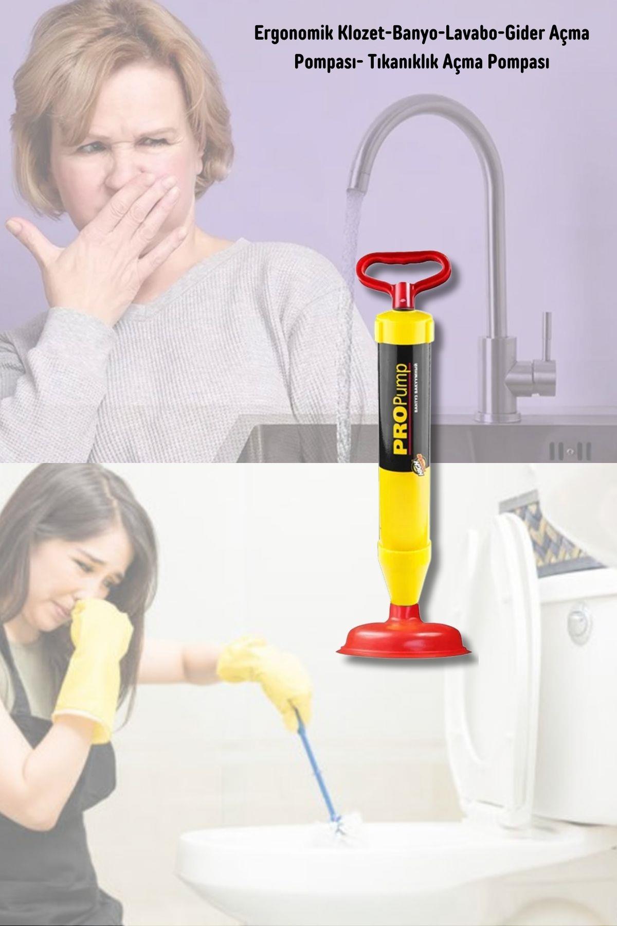 Ergonomik Klozet-Banyo-Lavabo-Gider Açma Pompası- Tıkanıklık Açma Pompası