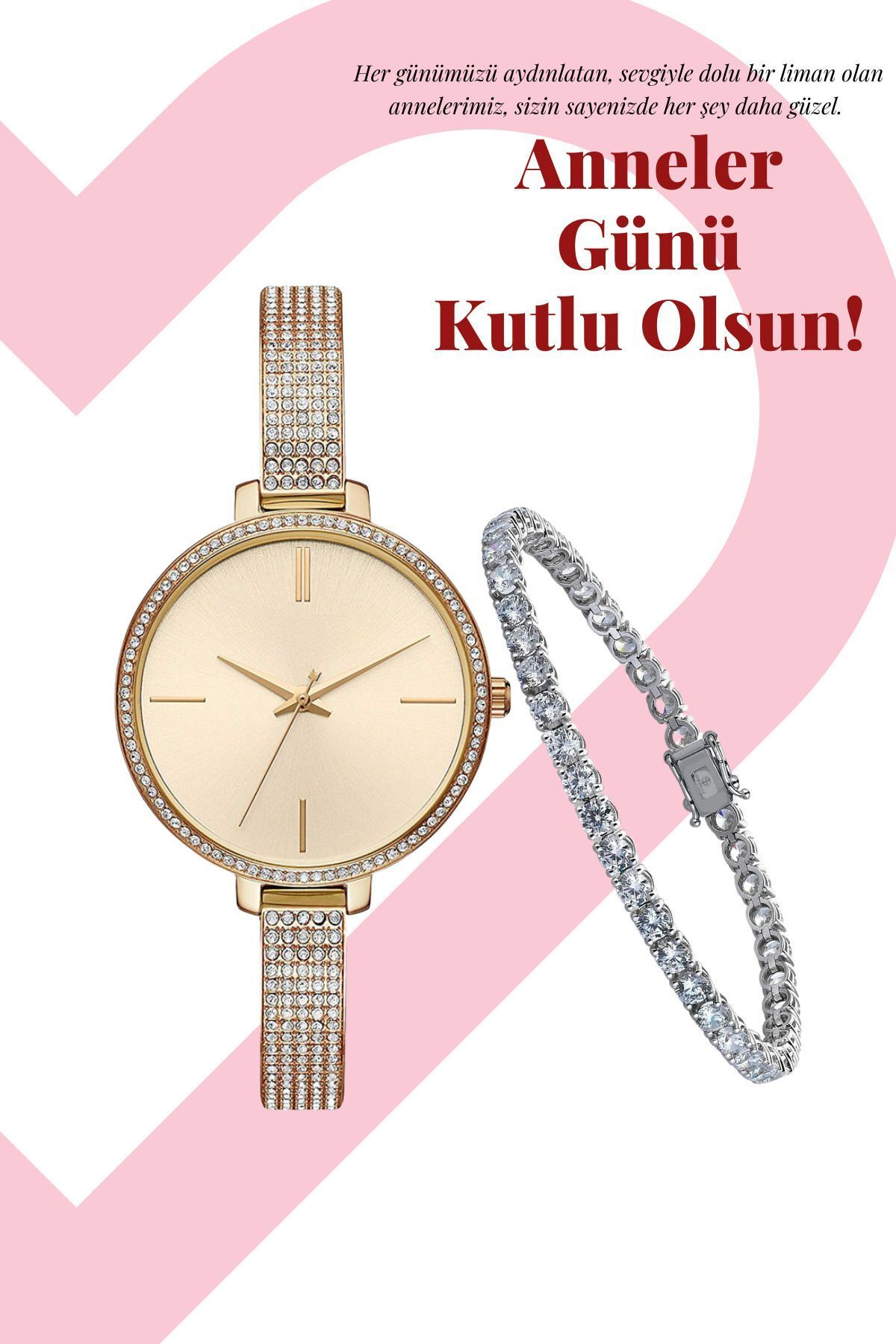Exclusive Premium Hediye Kutulu Anneler Günü Özel Saat Bileklik Seti