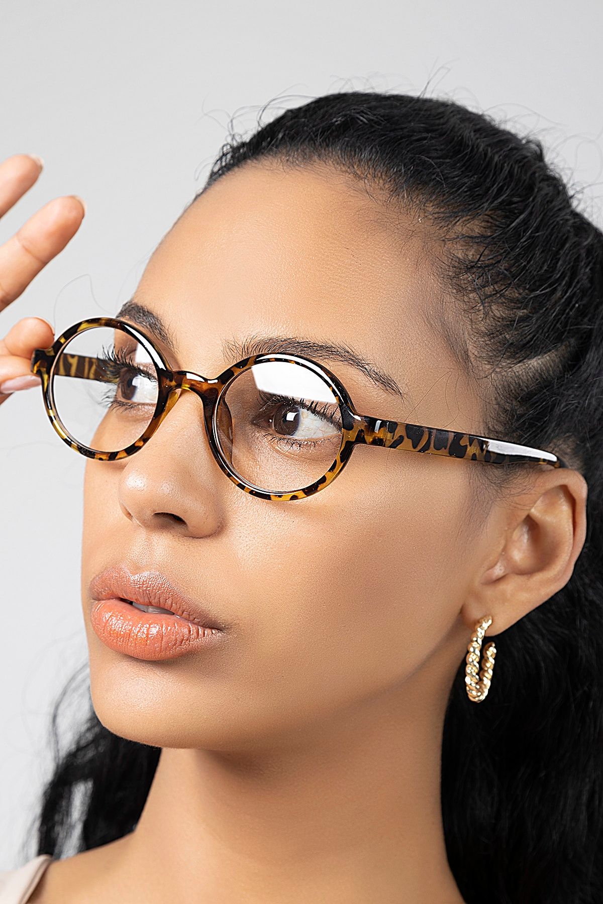 Leopard Yuvarlak  Gözlük