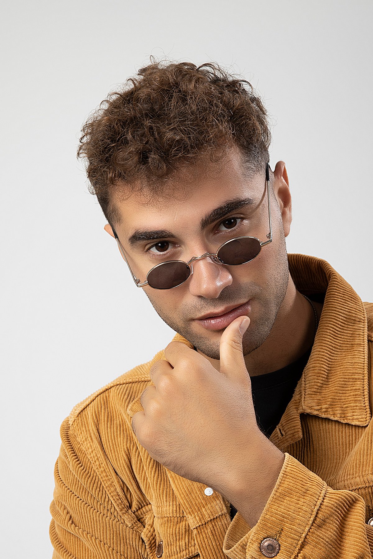 Minimal Retro Elips Erkek Güneş Gözlüğü