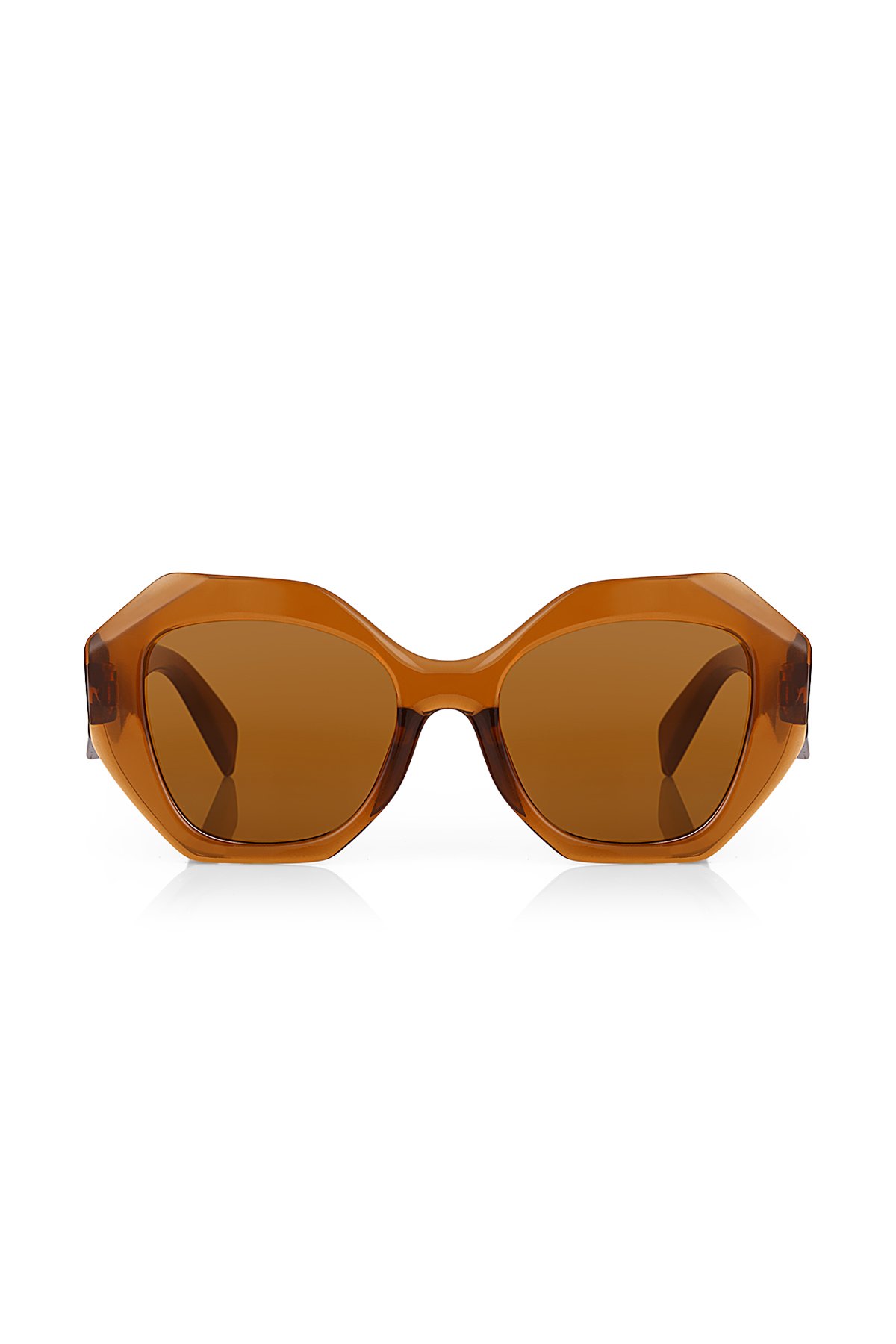 Nairobi Brown Geometrik Oversize Unisex Güneş Gözlüğü