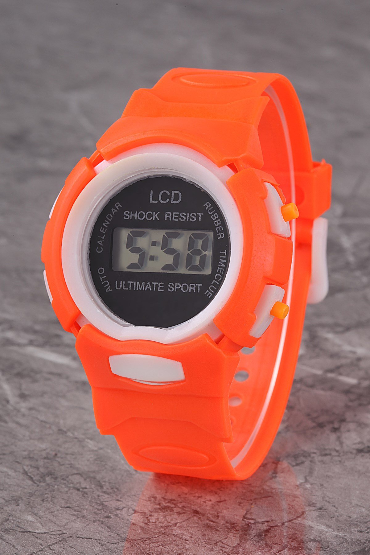 PLCDJT023R03 ÇOCUK TURUNCU DİJİTAL KADRAN SİLİKON KORDON KOL SAATİ