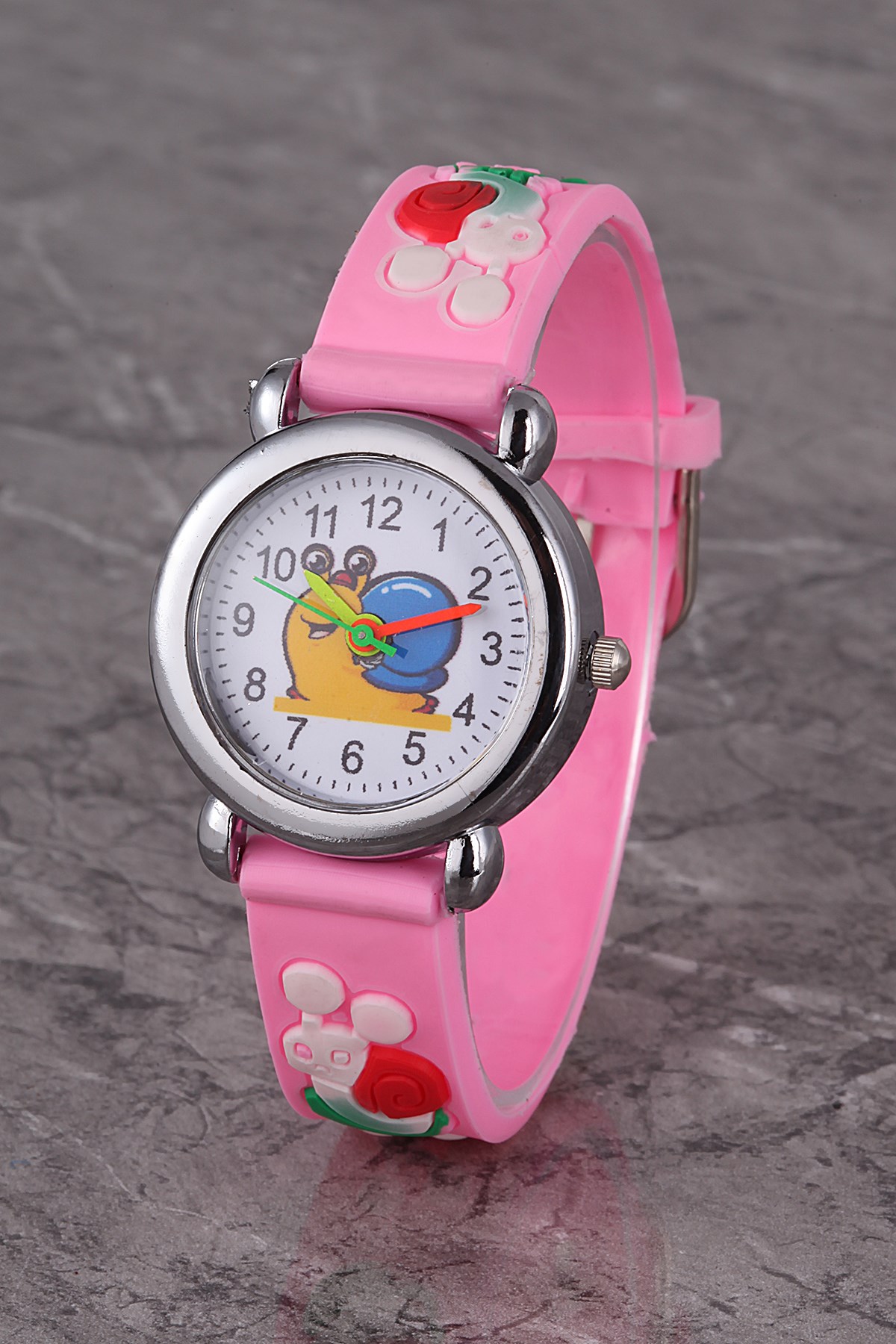 PLCS004R02 Çocuk Saat Pembe Salyangoz Karekterli Çocuk Saati