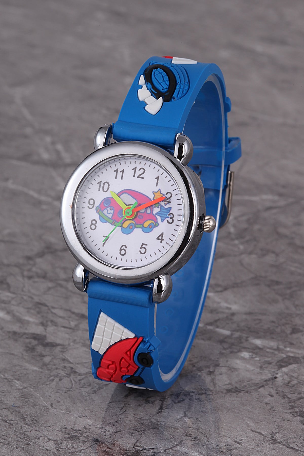 PLCS006R02 Çocuk Saat Lacivert Araba  Karekterli Çocuk Saati