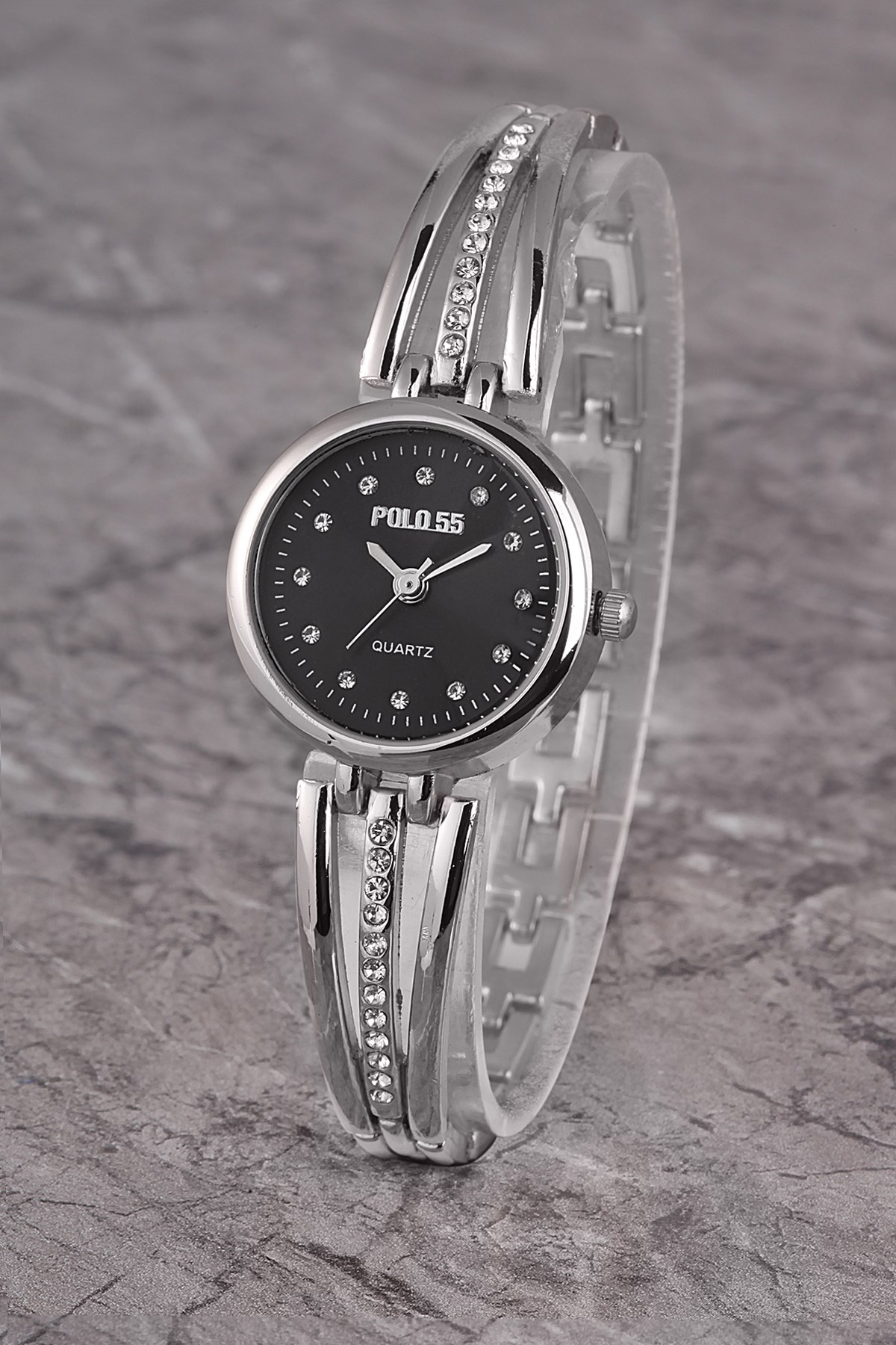 PLKM007R03 KADIN SAAT TAŞ DETAYLI KADRAN TAŞLI METAL KORDON