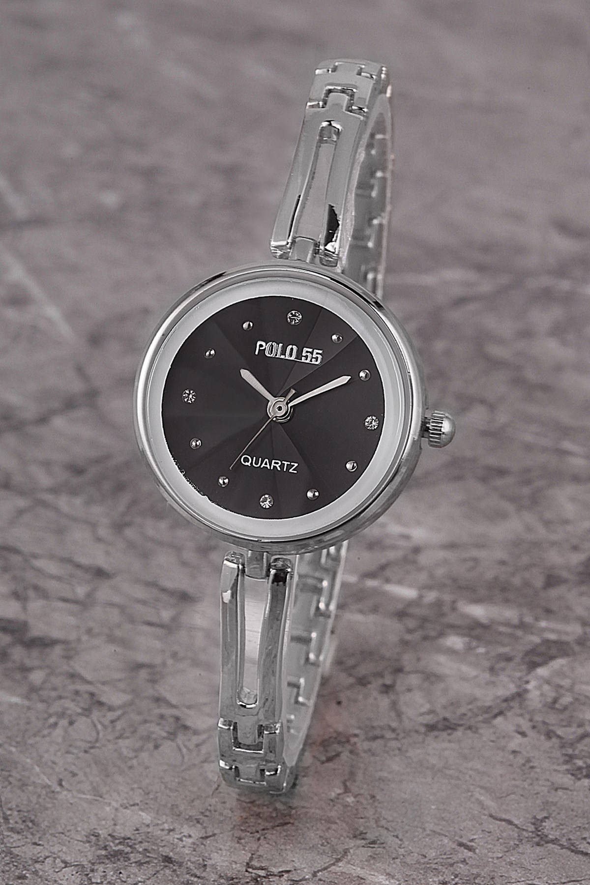 PLKM008R01 KADIN SAAT TAŞ DETAYLI KADRAN ŞIK METAL KORDON